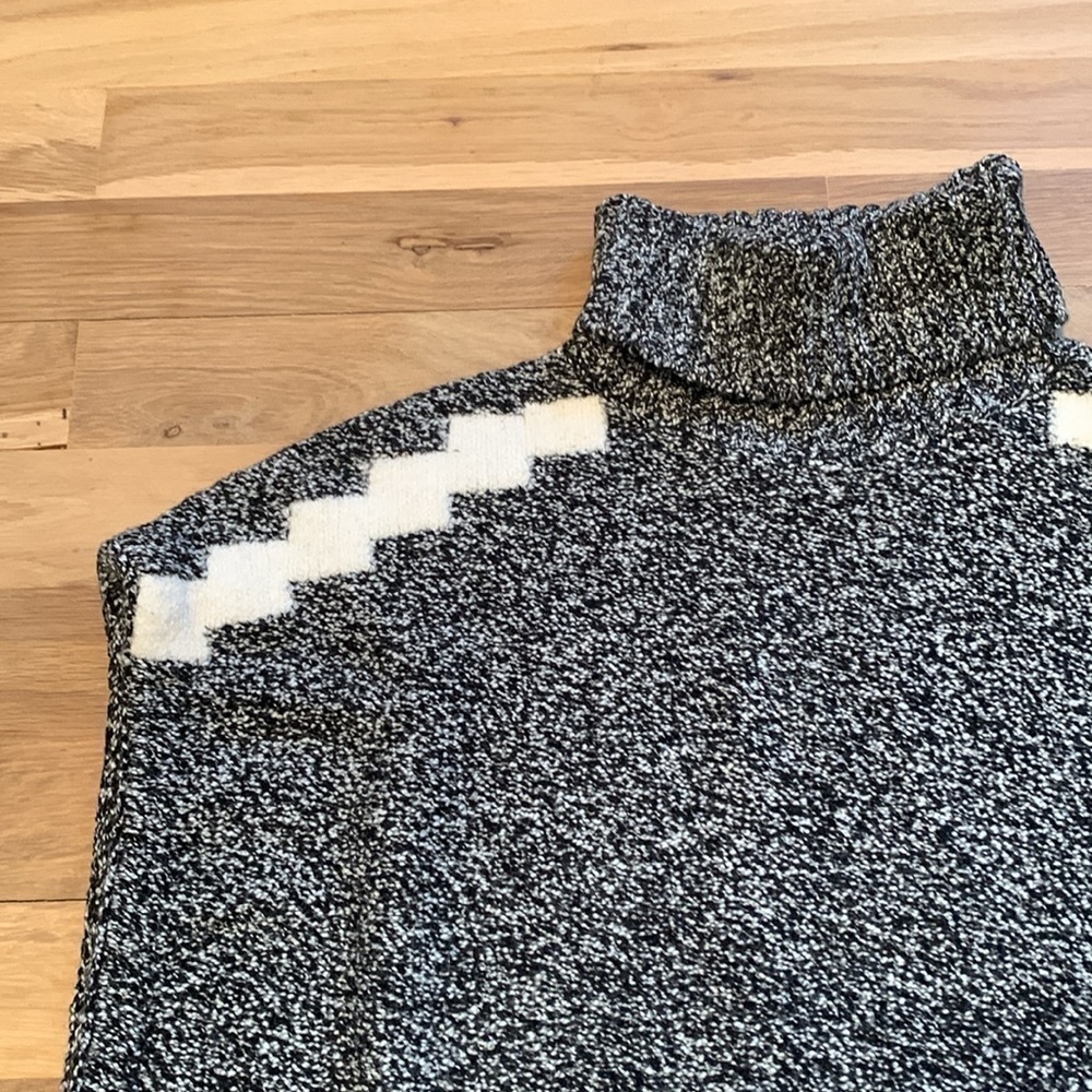 LOFT Turtleneck Drop Shoulder Oversized Marbled Sweater Tunic Women’s XS/S - Picture 5 of 16